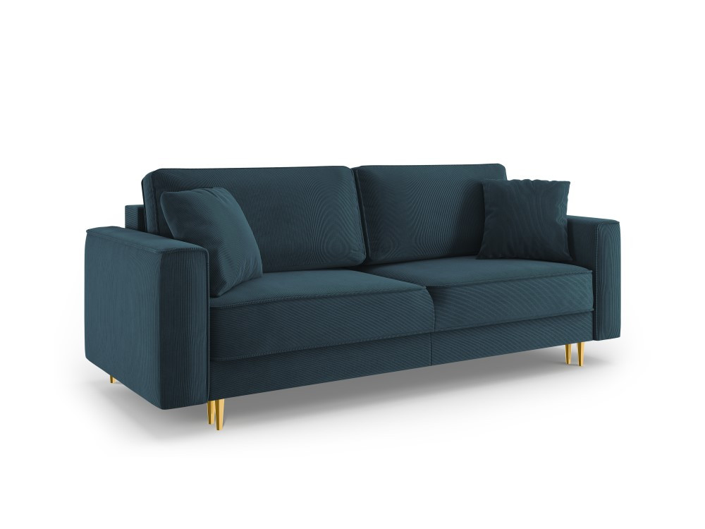 Poze Canapea Fano 3 locuri velvet/picioare gold – L233 x l102 x h89 cm