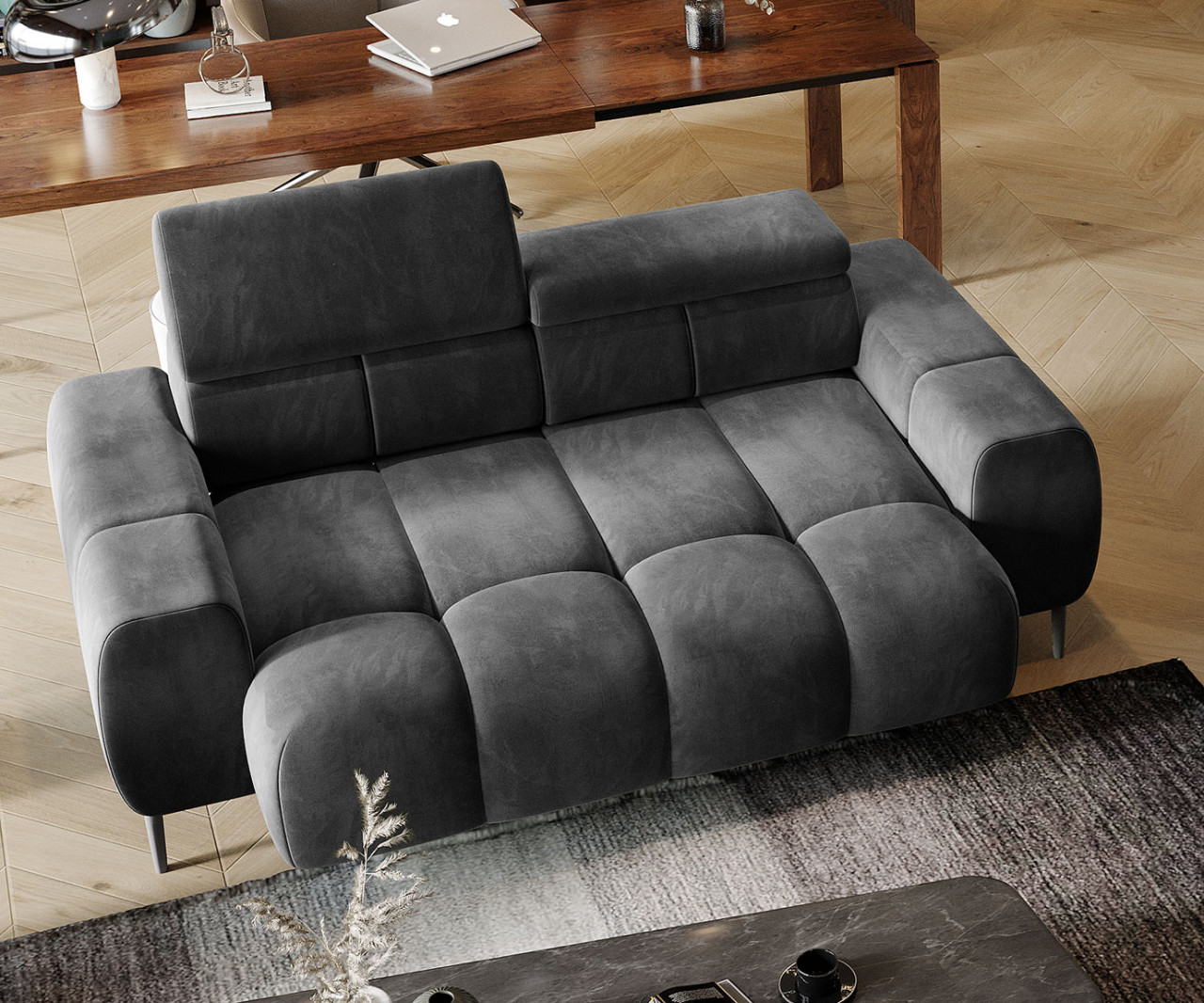 Poze Canapea Plaza 2 cu tetiere reglabile - L192 x l105 x h99 cm
