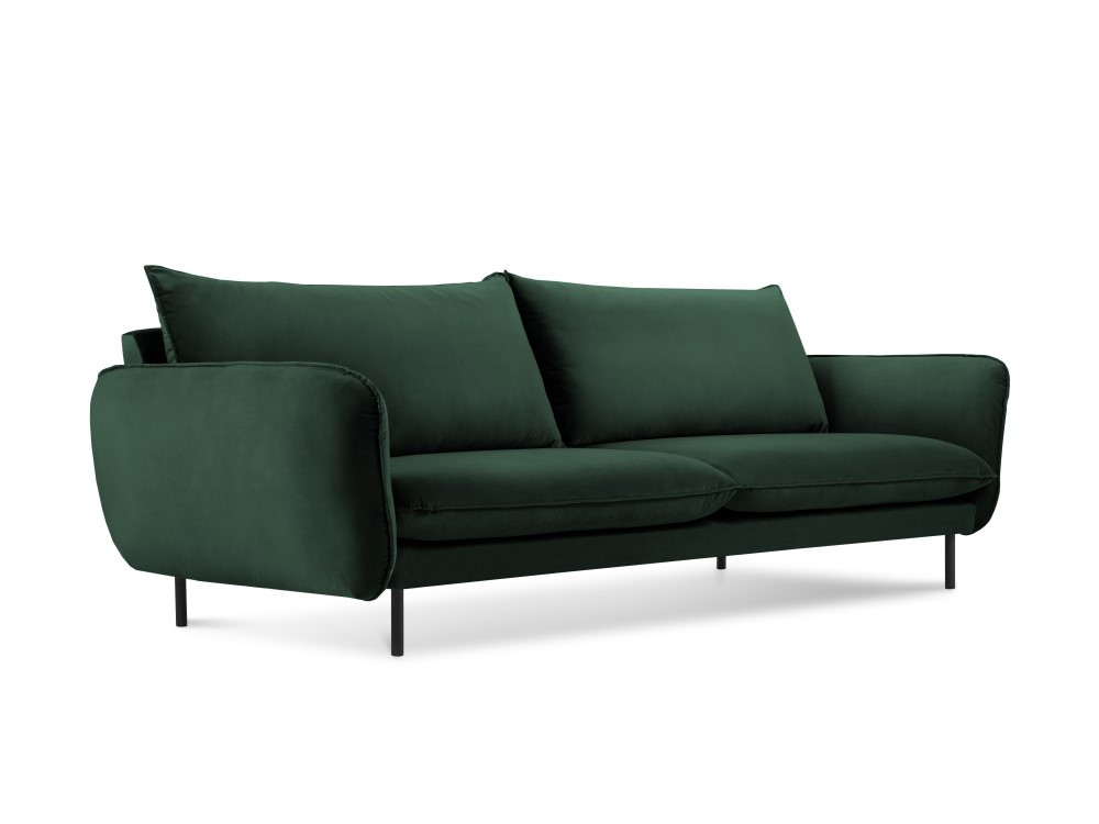 Poze Canapea tapitata Vienna 3 locuri catifea/picioare negre – L200 x l92 x h95