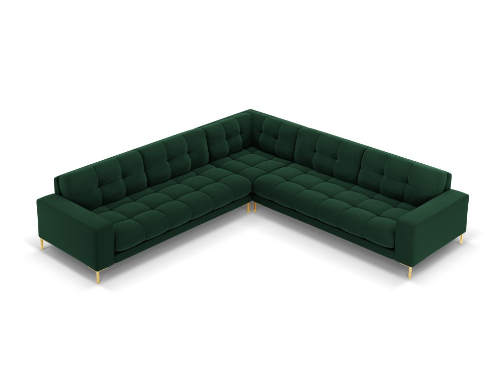 Poze Coltar 6 locuri Bali velvet/picioare gold – L256 x l256 x h75