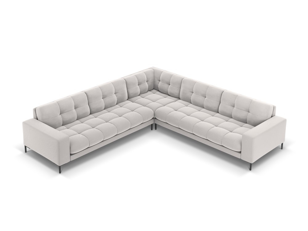 Poze Coltar 6 locuri Bali velvet/picioare negre – L256 x l256 x h75
