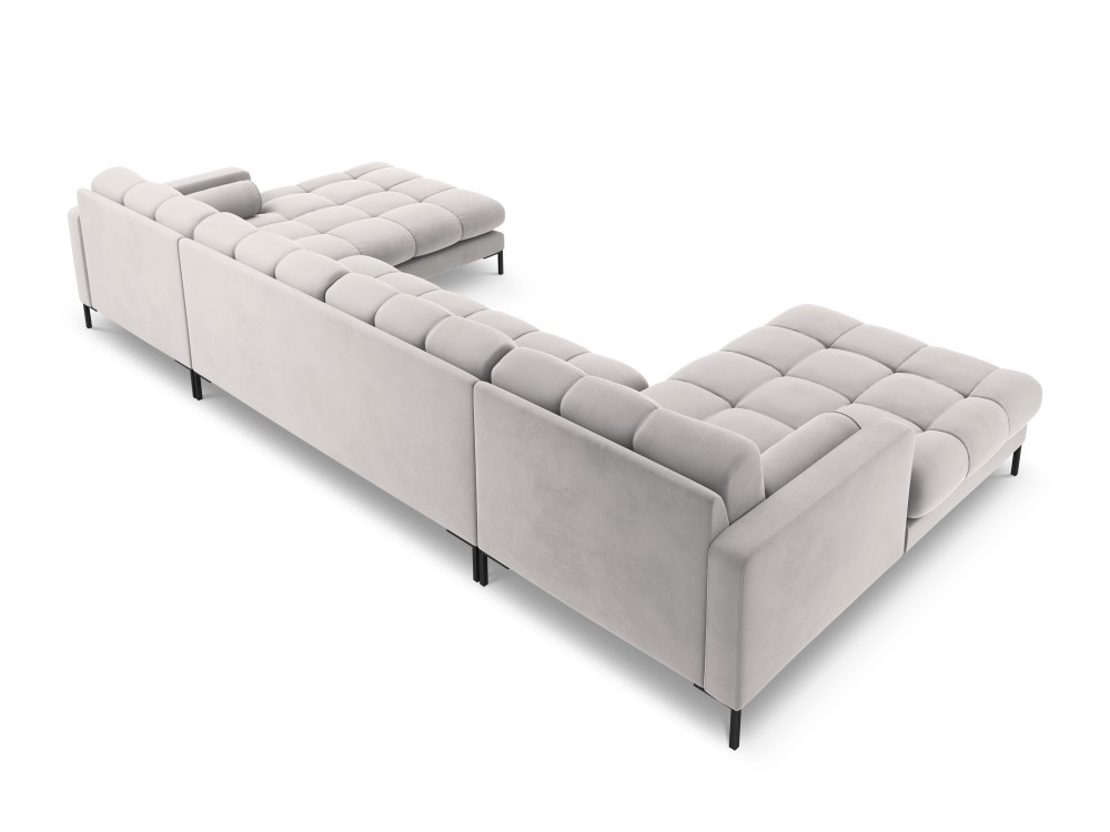 Poze Coltar 7 locuri Bali velvet/picioare negre - L383 x l185 x h75