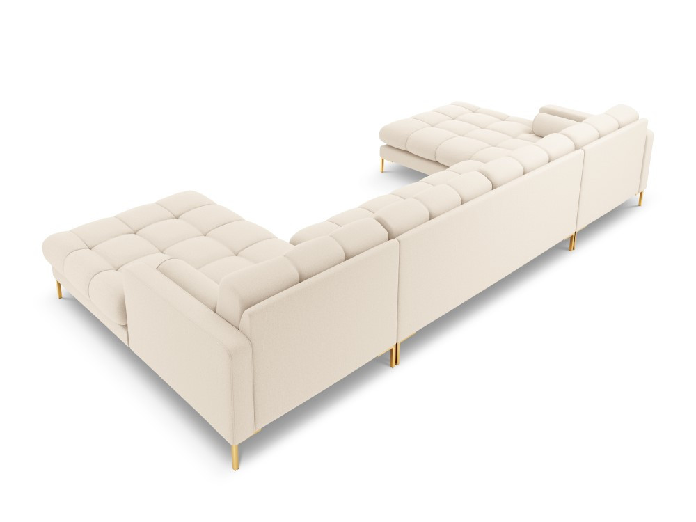 Poze Coltar 7 locuri tapitat Bali picioare gold – L383 x l185 x h75