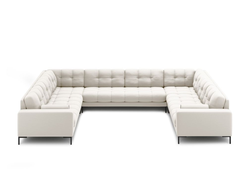 Poze Coltar 9 locuri Bali tapitat/picioare negre – L327 x l256 x h75