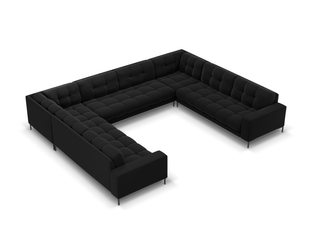 Poze Coltar 9 locuri Bali velvet/picioare negre – L327 x l256 x h75
