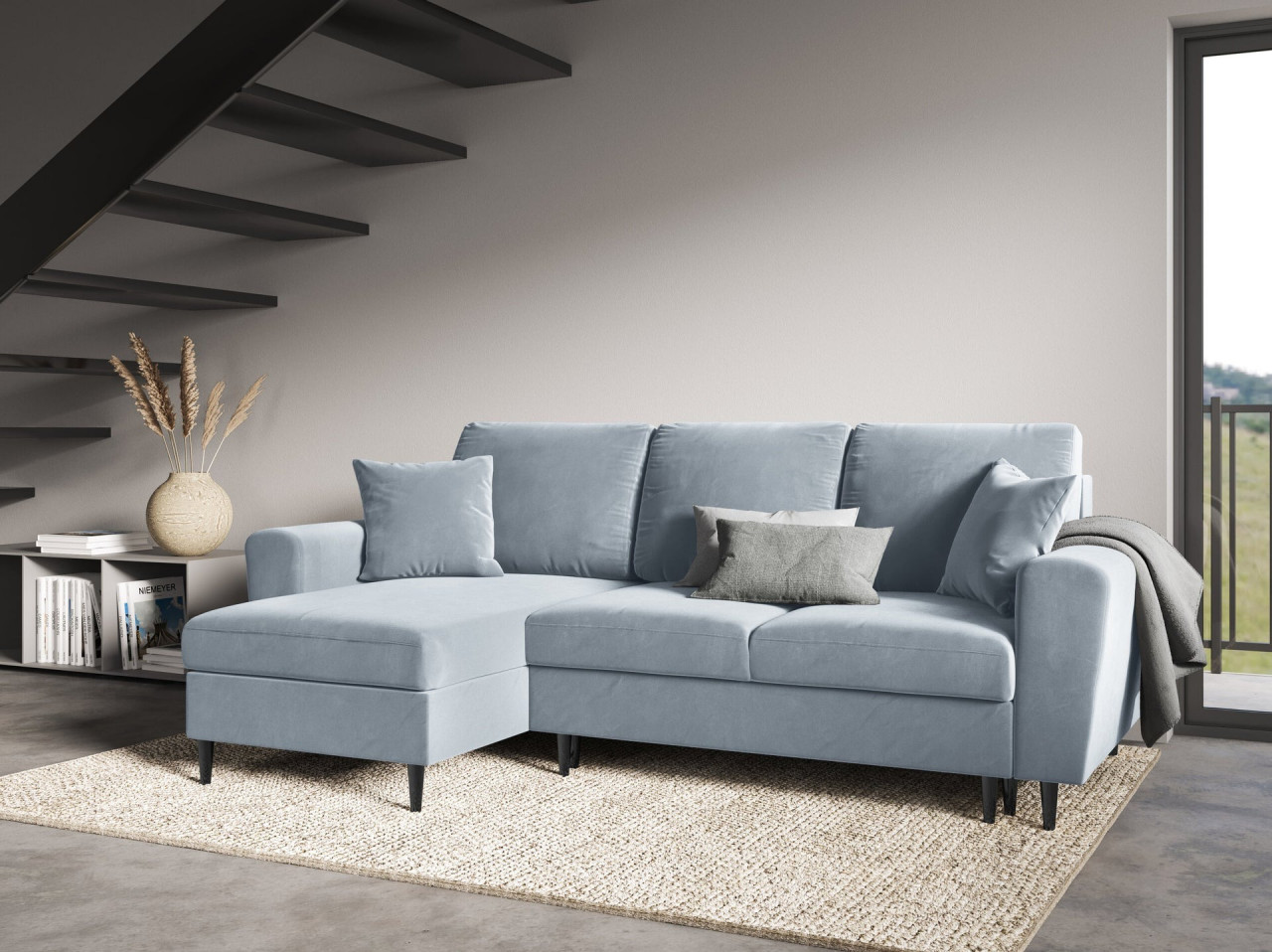 Poze Coltar extensibil 4 locuri Moghan catifea L241 cm