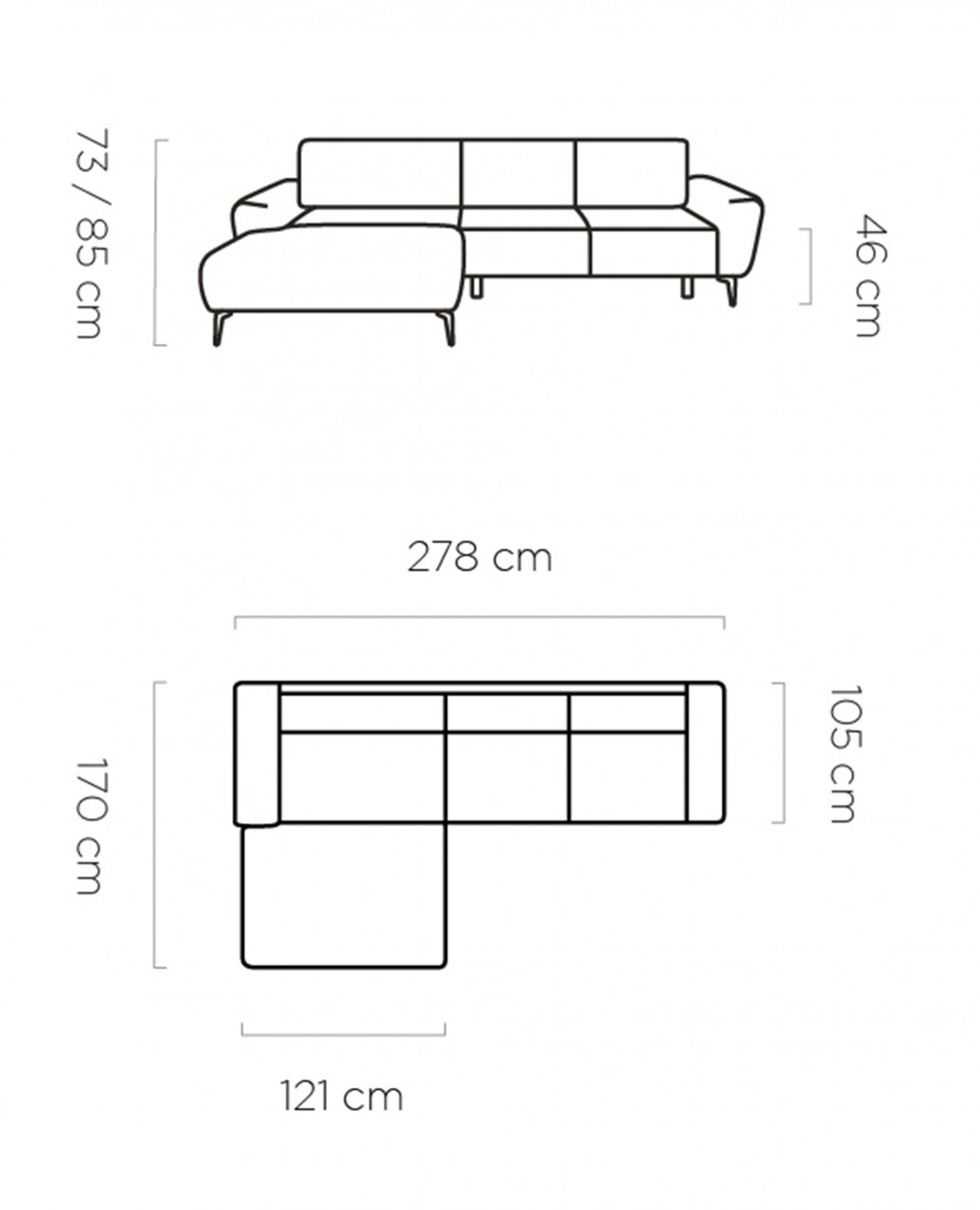 Poze Coltar extensibil Bali - L278 x l170 x h85 cm