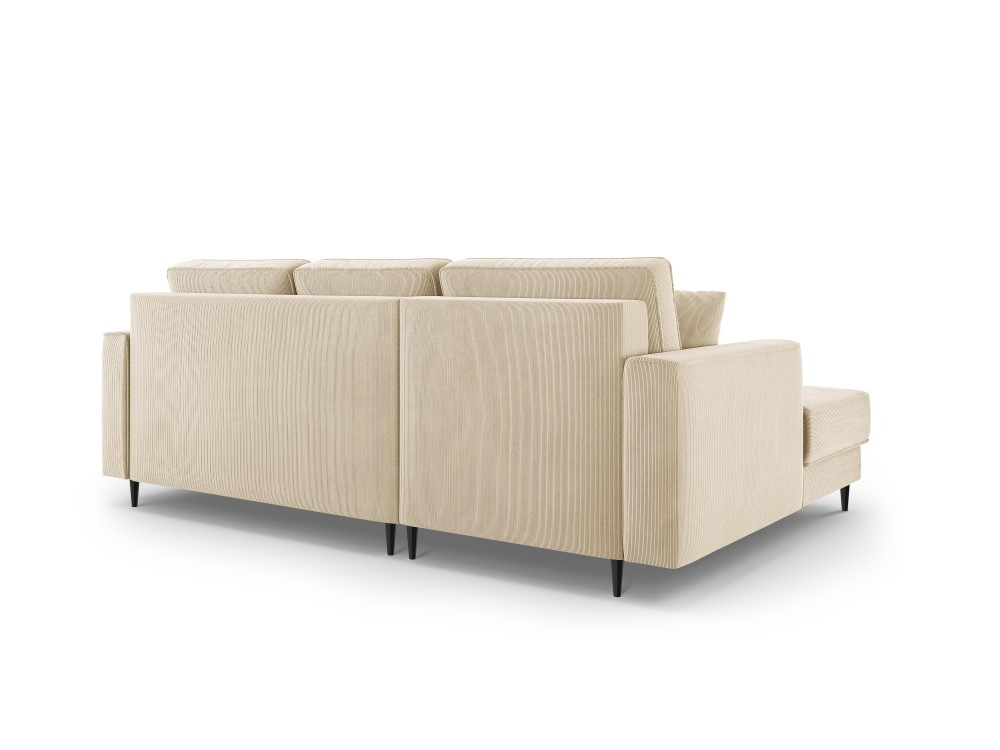 Poze Coltar Fano 4 locuri velvet/picioare negre – L242 x l174 x h89 cm