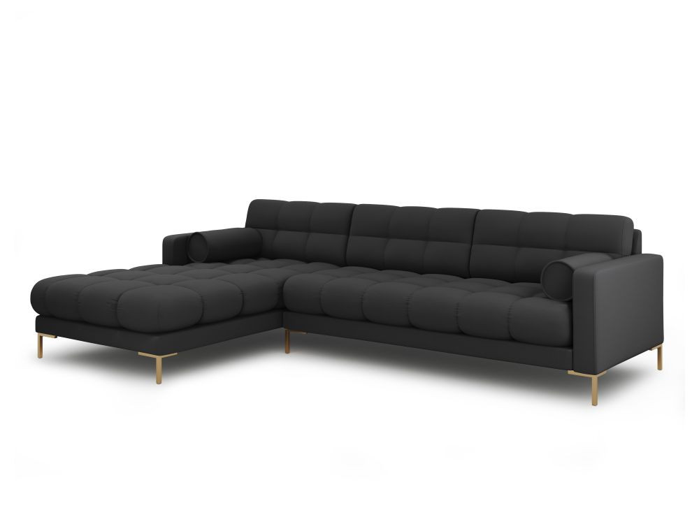 Poze Coltar tapitat Bali 5 locuri picioare gold – L293 x l185 x h75