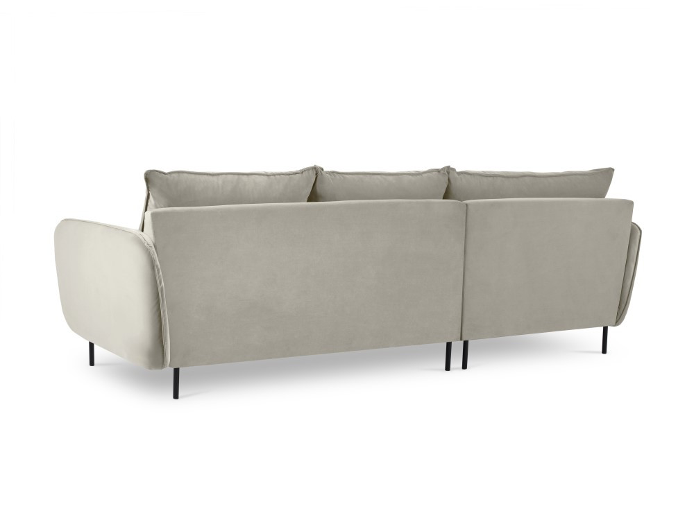 Poze Coltar tapitat Vienna 5 locuri velvet/picioare negre – L255 x l170 x h95