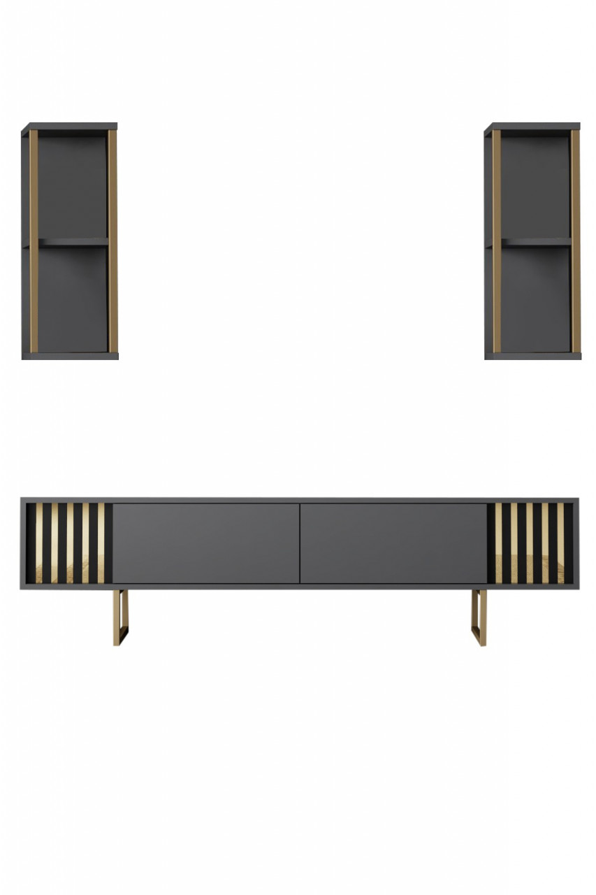 Poze Comoda TV Gold Line antracit/negru