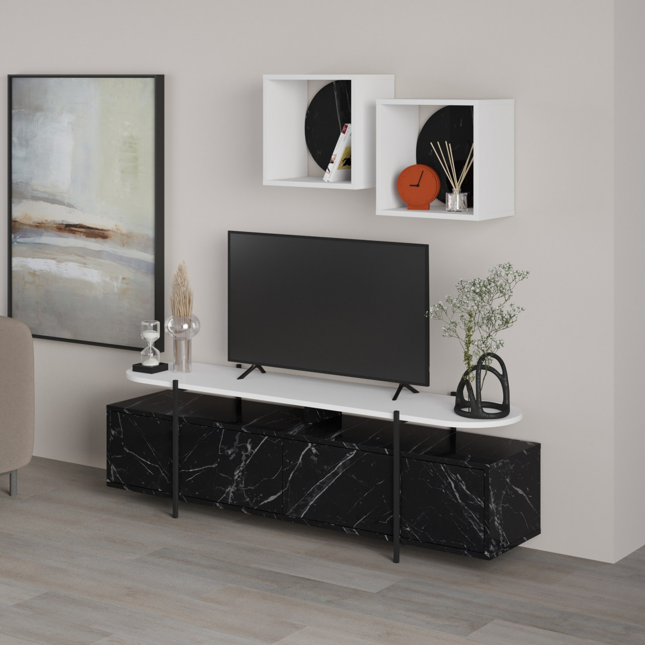 Poze Comoda TV Hanley alba