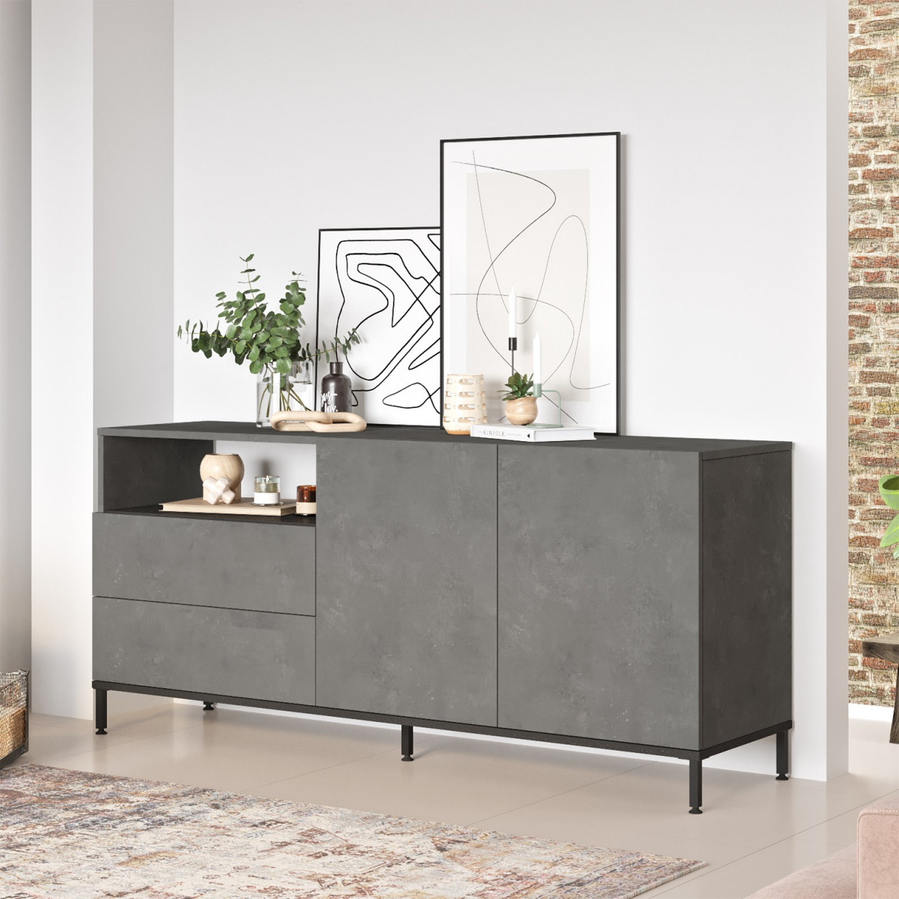 Poze Consola LV32-RL gri/negru L170,3 cm - H75,6 cm
