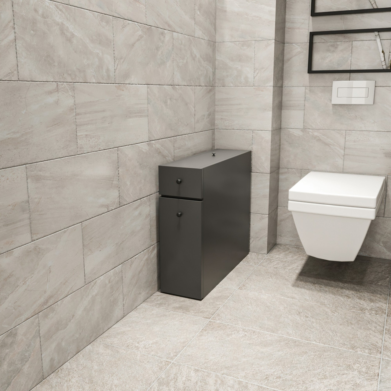Poze Dulap MDF de baie Calencia antracit L19 cm - H43,5 cm