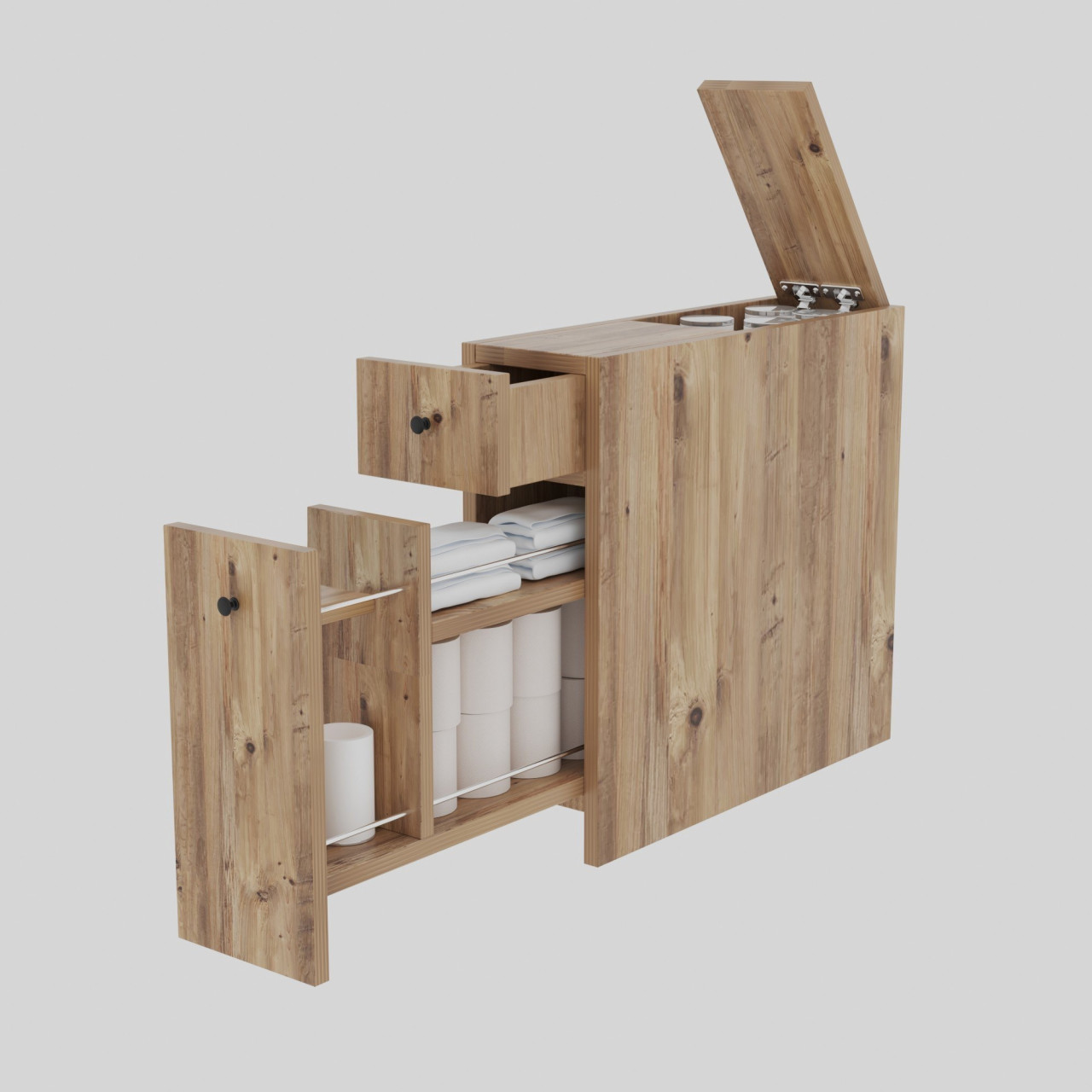 Poze Dulap MDF de baie Calencia stejar L19 cm - H55 cm