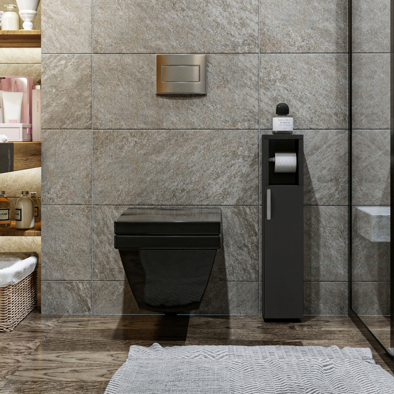Poze Dulap MDF de baie Star antracit L15 cm - H65 cm