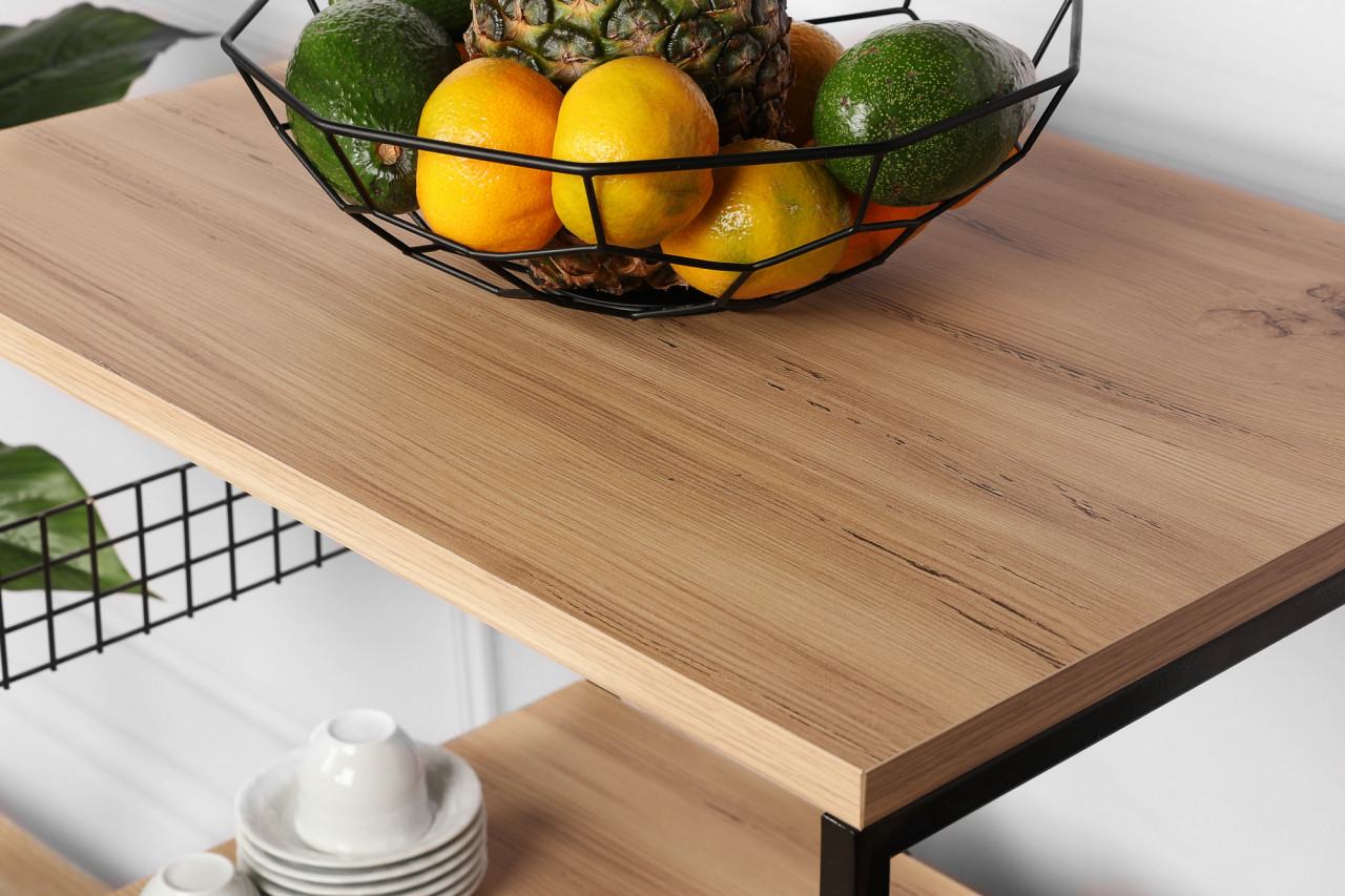 Poze Dulap MDF multifunctional Anemon negru/pin L60 cm - H124 cm