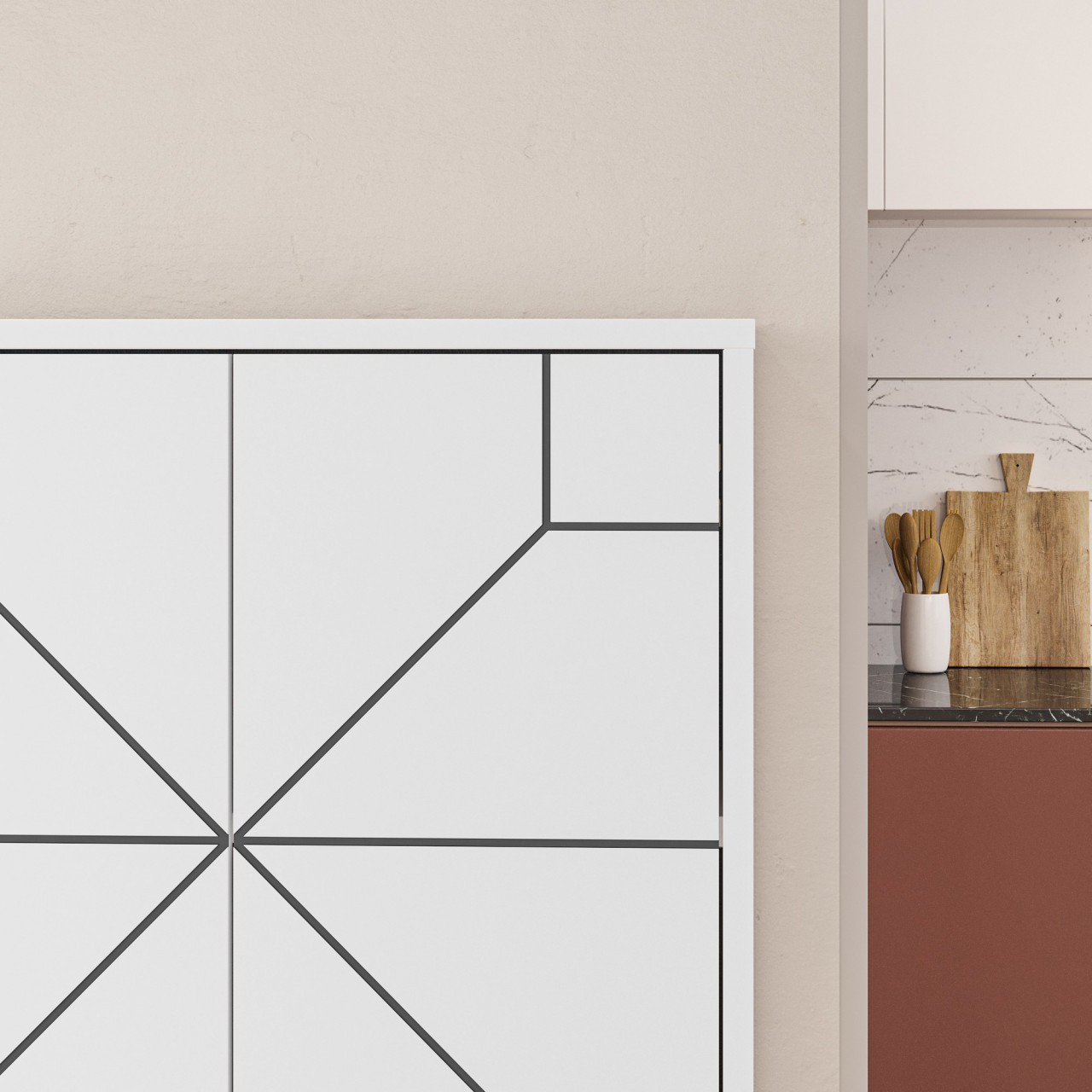 Poze Dulap MDF multifunctional Dune alb L62,6 cm - H136 cm