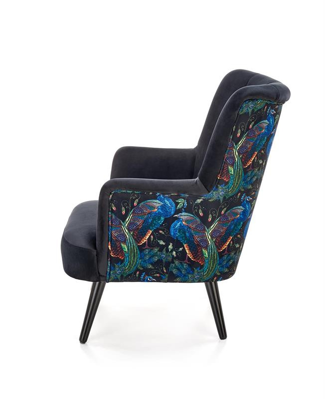 Poze Fotoliu Pagoni velvet negru - H95 cm