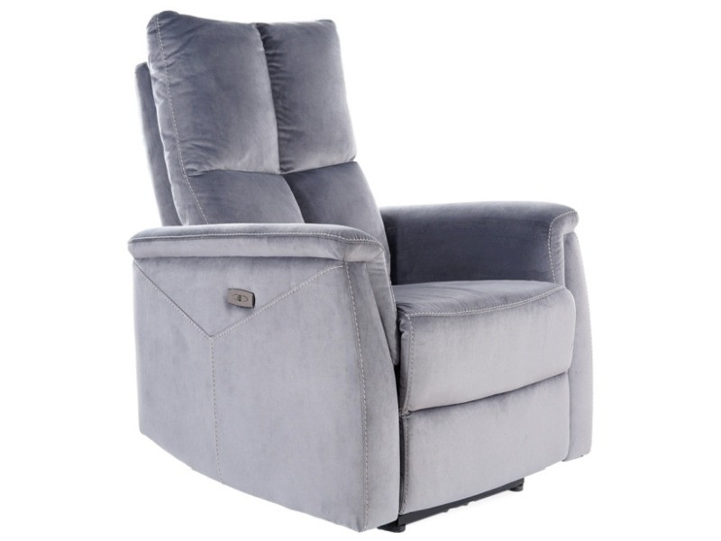 Poze Fotoliu recliner tapitat Neptun Velvet gri - H96