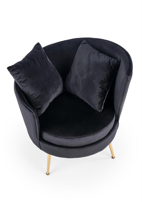 Poze Fotoliu tapitat Almond negru – H87 cm