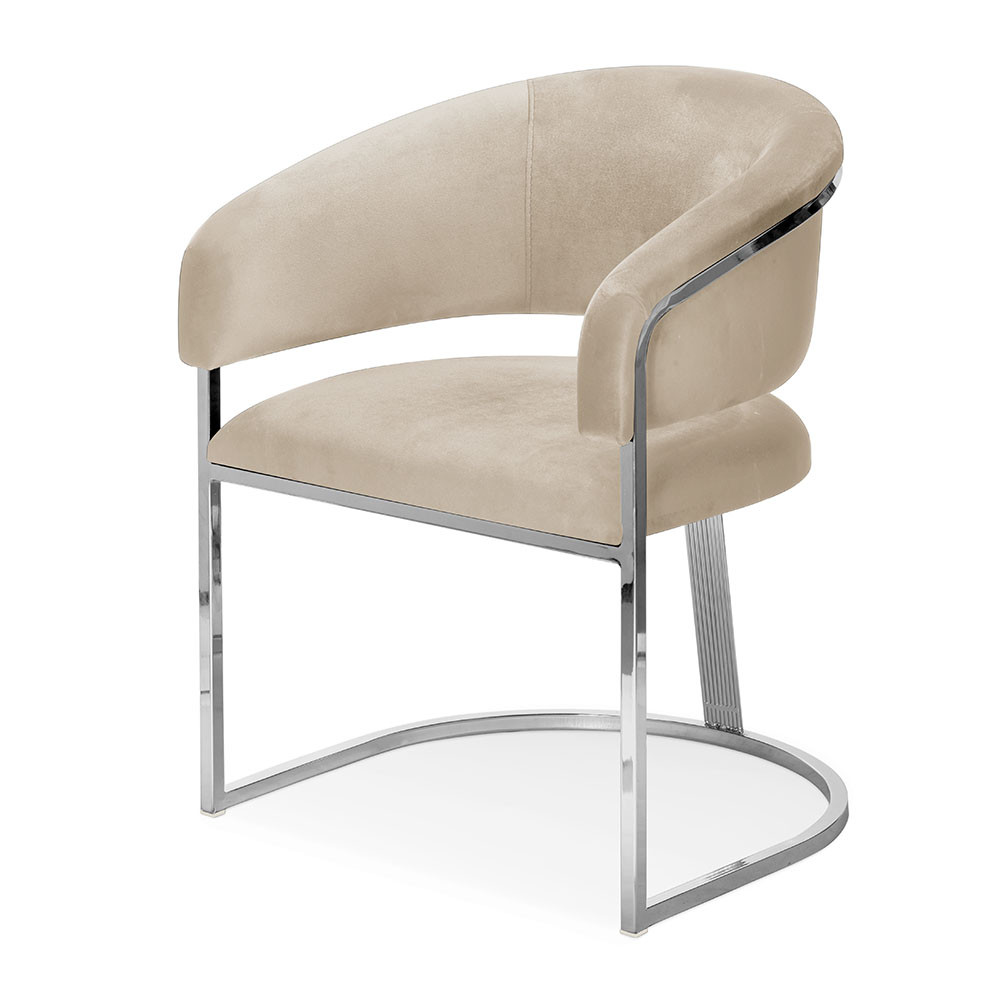 Fotoliu tapitat marcille bej/silver – h79 cm
