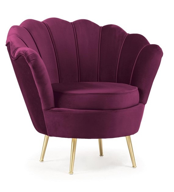 Poze Fotoliu tapitat Muszelka burgundy – H82 cm
