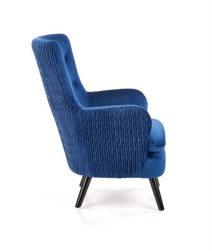 Poze Fotoliu tapitat Ravel Velvet albastru – H100 cm