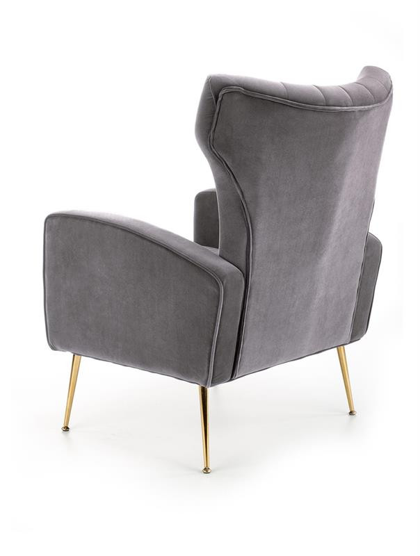 Poze Fotoliu tapitat Vario velvet gri/gold – H 100 cm