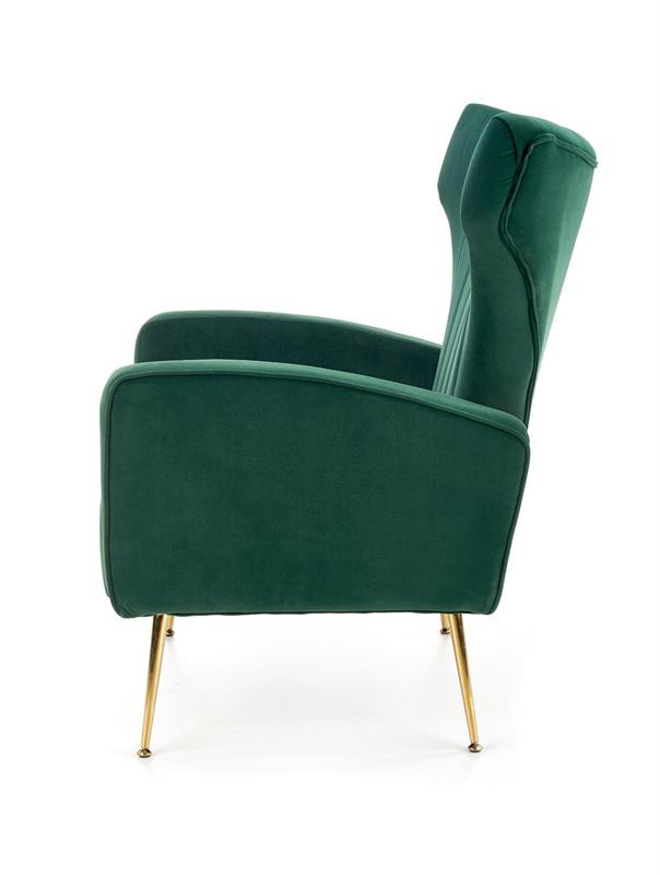 Poze Fotoliu tapitat Vario velvet verde/gold – H 100 cm