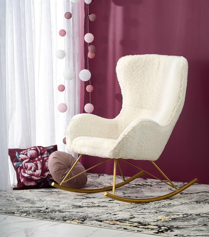 Poze Fotoliu tip balansoar Liberto crem/gold - H106 cm