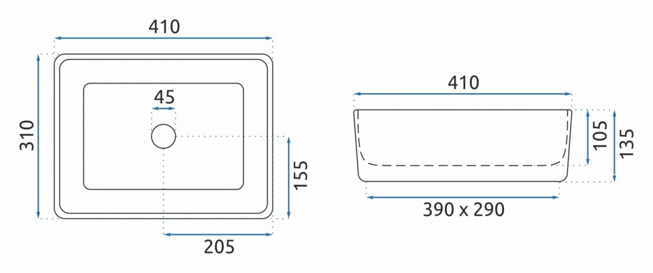 Poze Lavoar Anita Mini alb ceramica sanitara - 41 cm