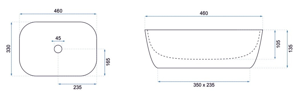 Poze Lavoar Belinda ceramica sanitara negru mat - 46 cm