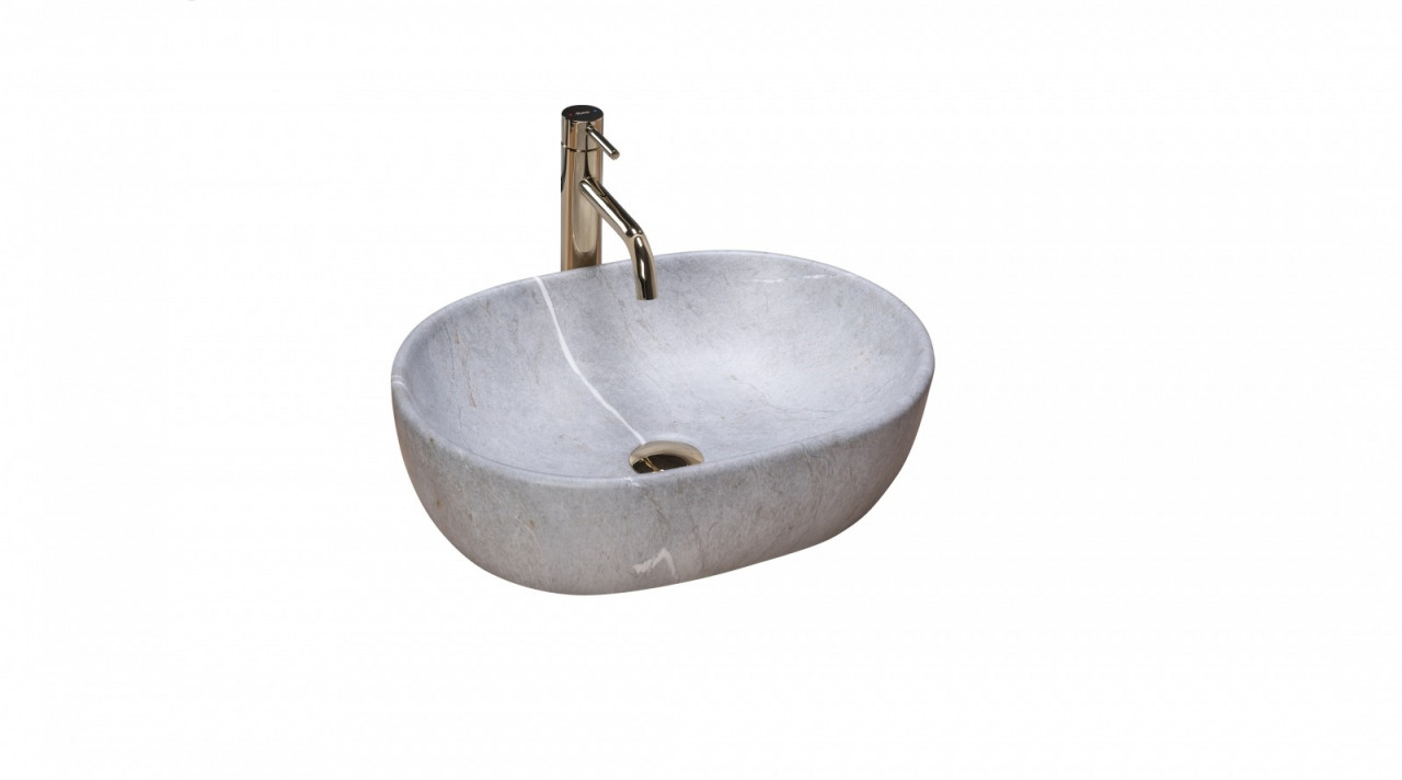 Poze Lavoar Lara Gri ceramica sanitara - 48,5 cm