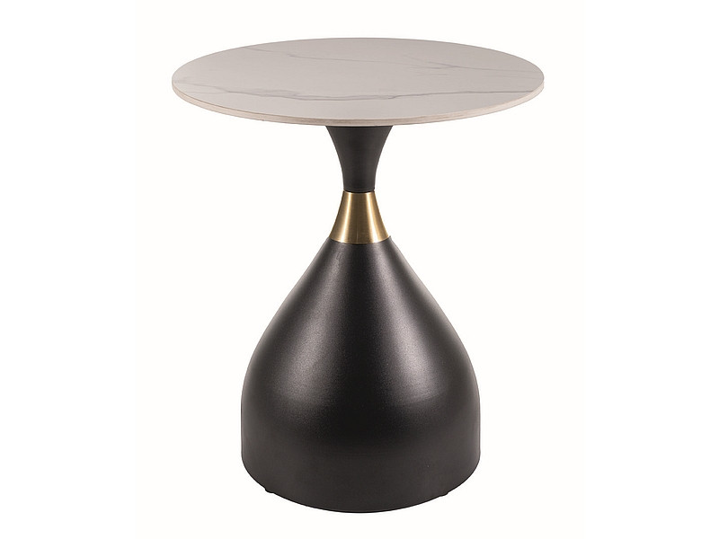 Poze Masa de cafea Virgo marmura alba/negru/auriu - d50 x h57 cm