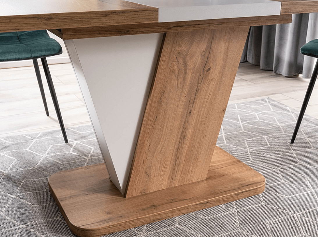 Poze Masa extensibila Crocus Alb/Stejar – L120-160 cm