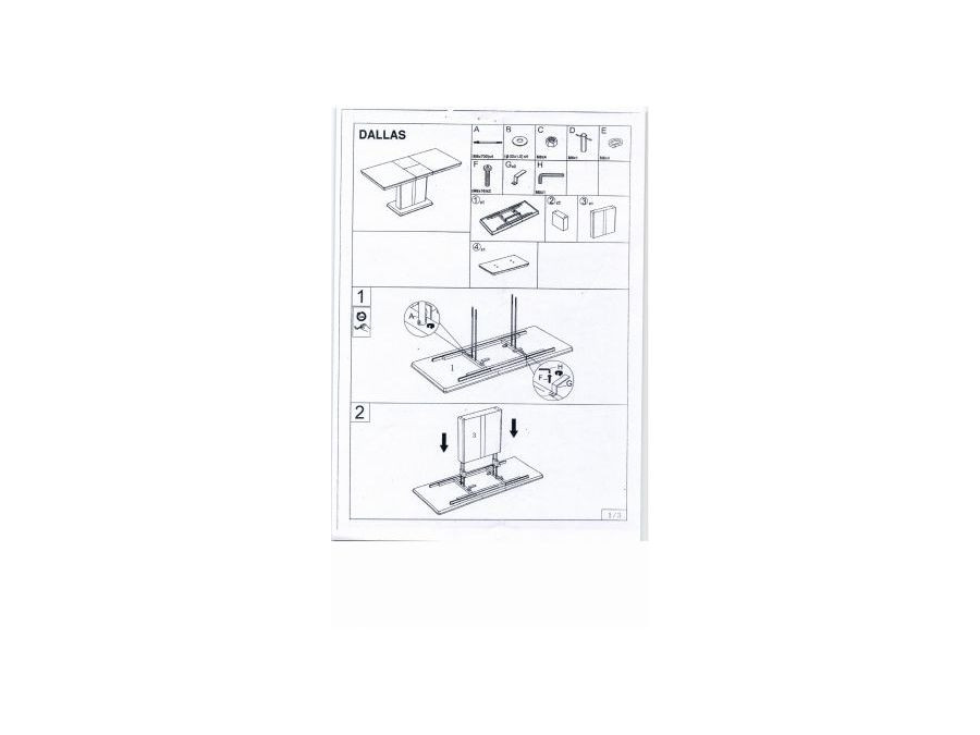 Poze Masa extensibila Dallas alba - L110/150 x l75 x h76 cm