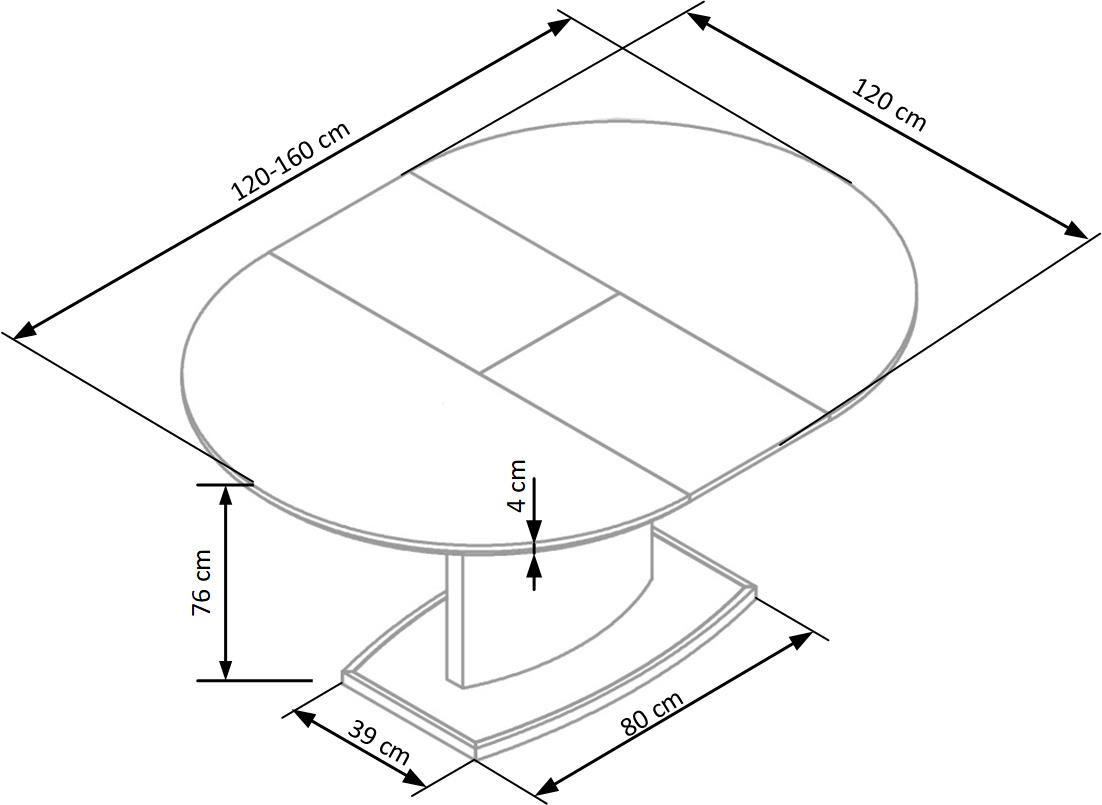 Poze Masa extensibila Federico alba - L120/160xl120xh76 cm