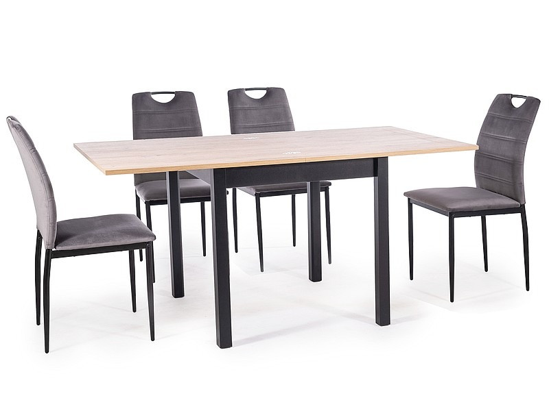 Poze Masa extensibila Flip stejar artizan/negru – L80-160xl80xh76 cm