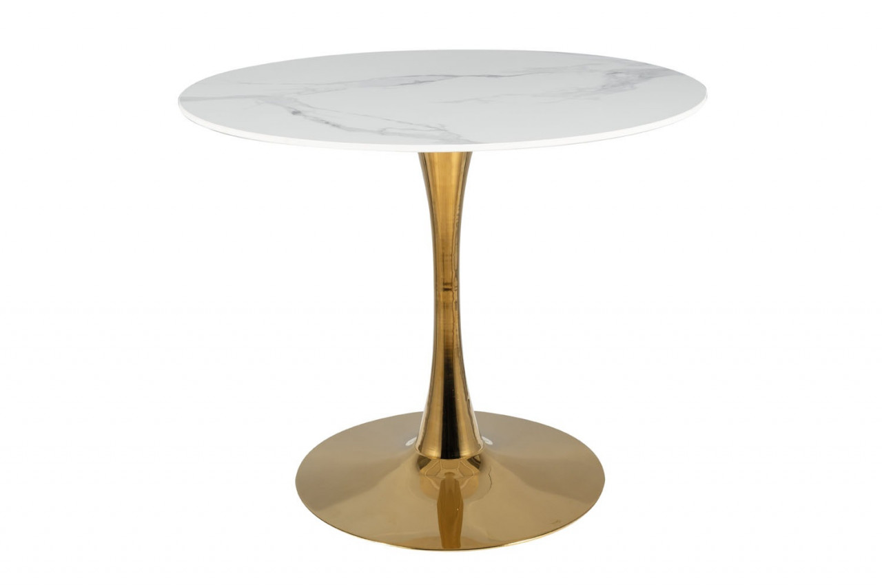 Masa rotunda espero alb/gold– ø90 / h75 cm