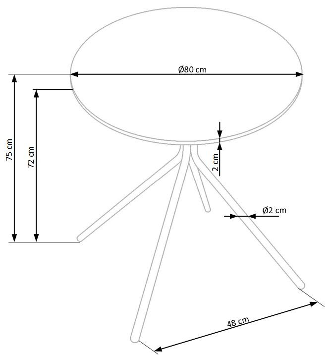 Poze Masa rotunda Fondi alb – ø80 / h75 cm
