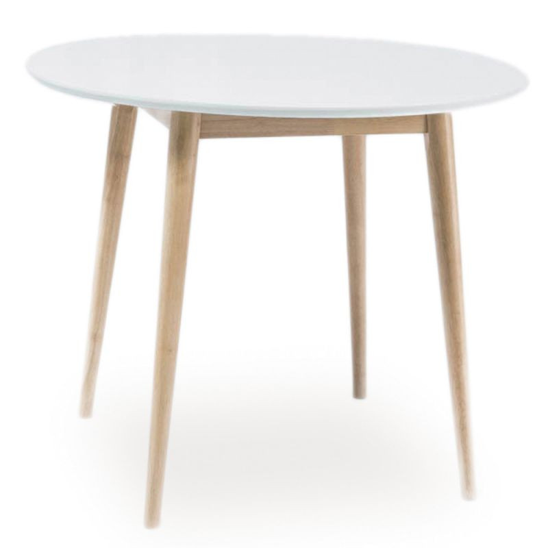 Poze Masa rotunda Larson alb-natur ø90/h75 cm