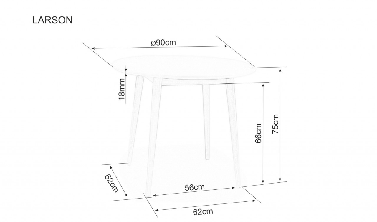 Poze Masa rotunda Larson alb-natur ø90/h75 cm