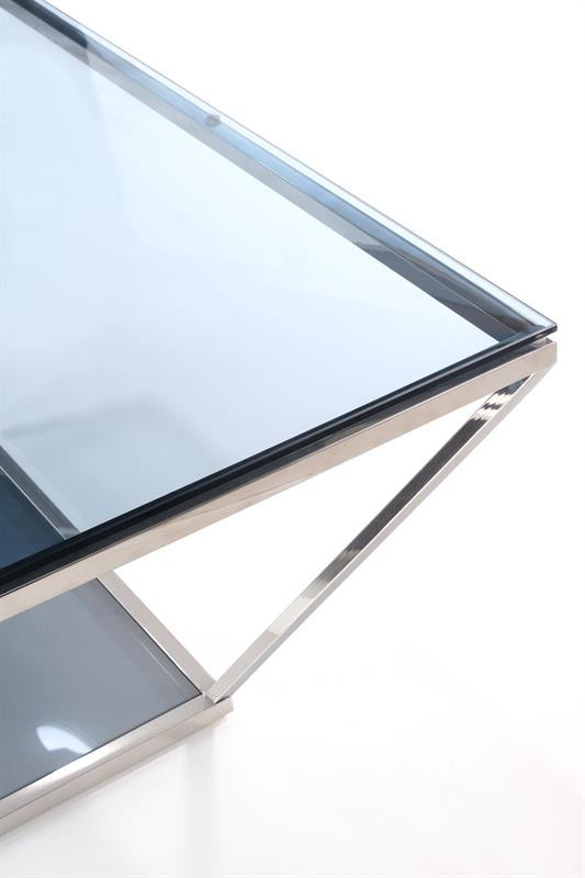 Poze Masuta cafea Fabiola Sticla/Crom - H45 cm