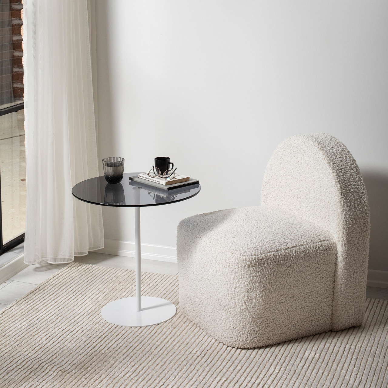 Poze Masuta de cafea Chill-Out alb / fumuriu