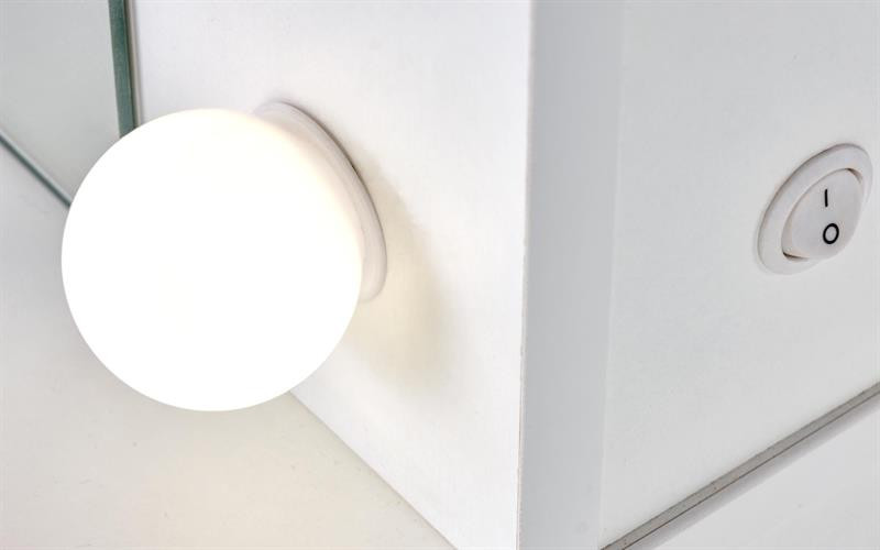 Poze Masuta de toaleta cu oglinda si LED Hollywood XL – Alb