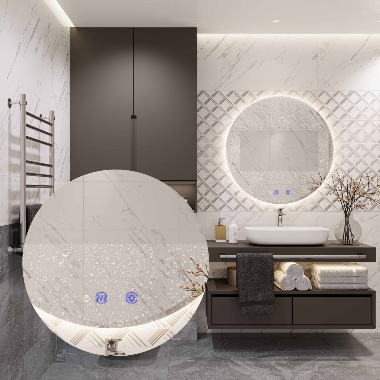 Poze Oglinda LED 70cm HZJ070