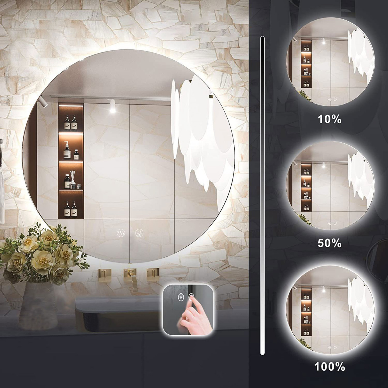 Poze Oglinda LED 90cm HZJ090