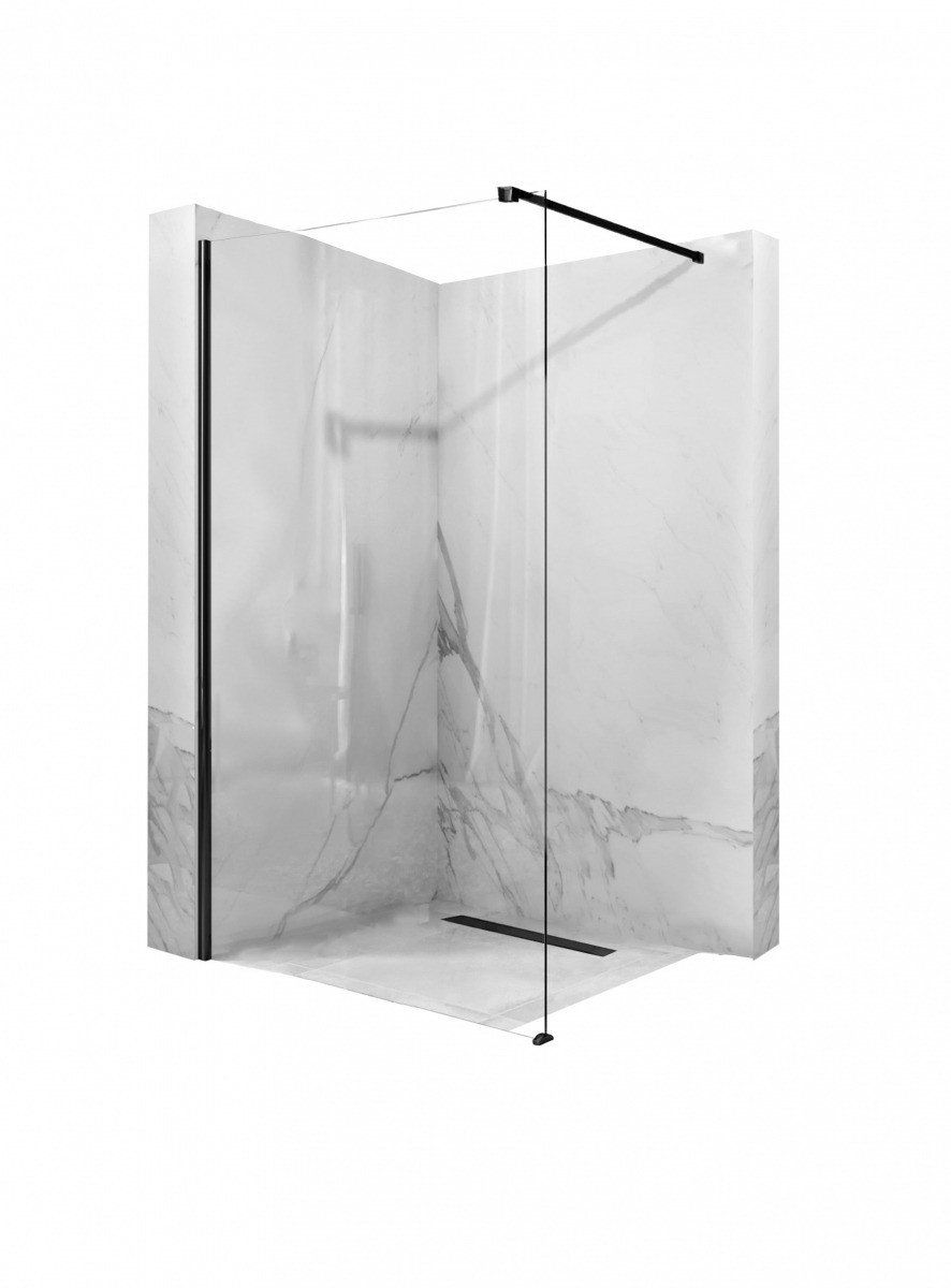 Poze Paravan dus walk-in Aero Negru - 90x195 cm