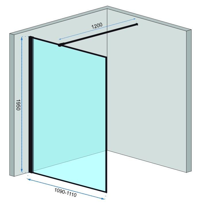 Poze Paravan dus walk-in Bler 1 - 110x195 cm